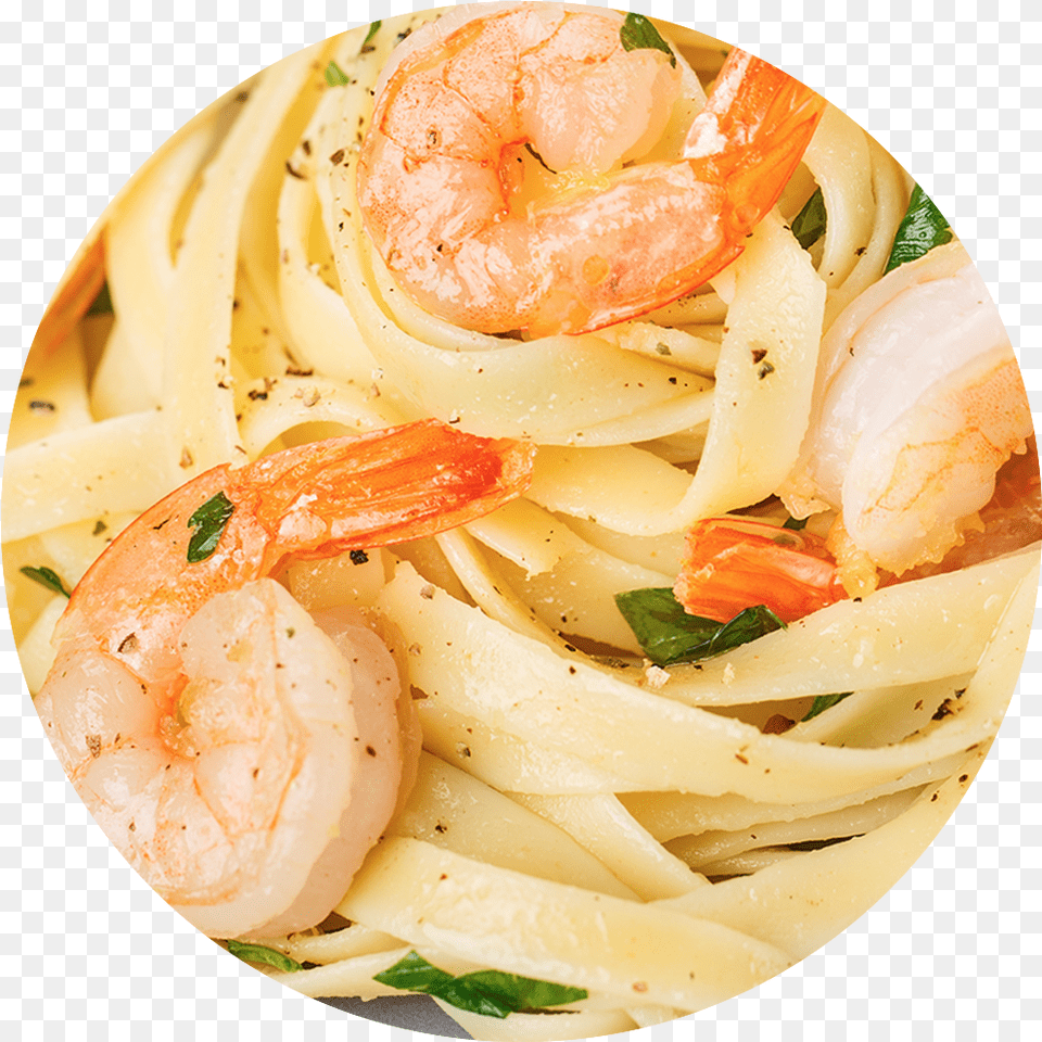 Seafood Fettuccini 17 Macarro Talharim Com Camaro, Food, Food Presentation, Animal, Invertebrate Free Transparent Png