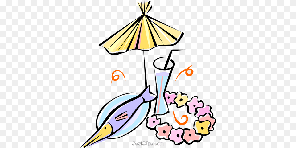 Seafood Platter Lei And Cocktail Umbrella Royalty Vector Free Transparent Png