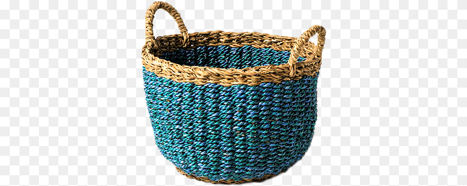 Seagrass Jute Basket Blue Small Laundry Basket, Woven, Accessories, Bag, Handbag Free Transparent Png