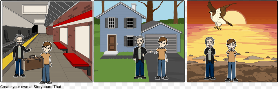 Seagull Thing Jeff And Grandpa Cartoon, Urban, Street, Book, City Free Transparent Png