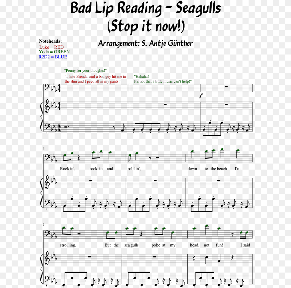 Seagulls Stop It Now Piano Sheet Music Png Image