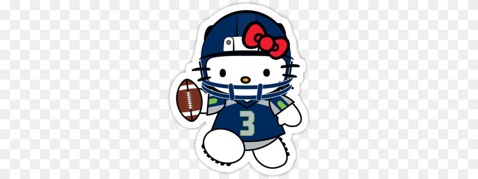 Seahawks Hello Kitty Seattle Sports Seahawks, Helmet, American Football, Football, Person Free Png Download