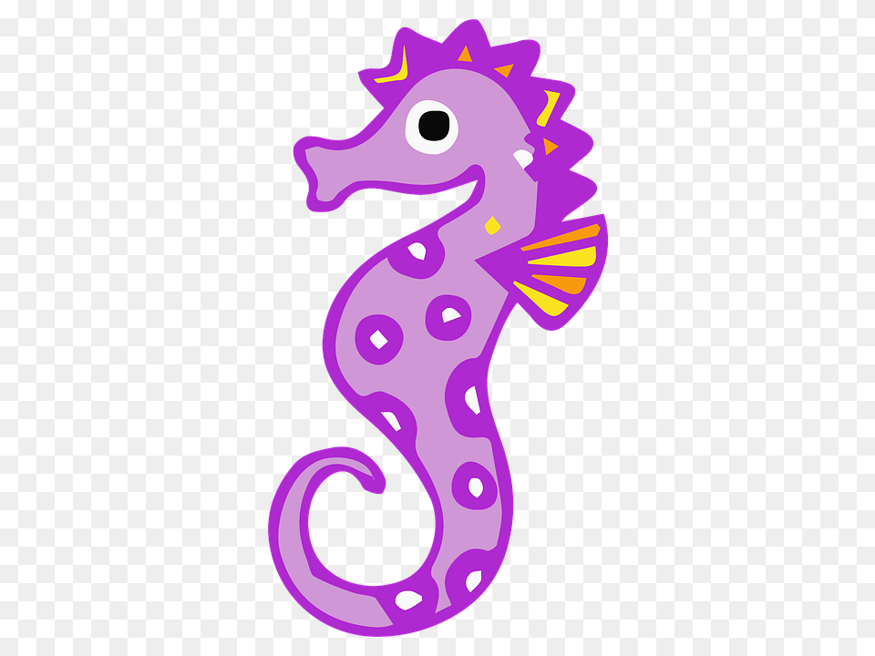 Seahorse Cartoon 5 Image Seahorse Drawing For Kids, Animal, Sea Life, Mammal, Purple Png