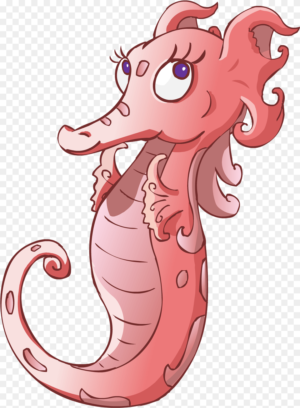 Seahorse Download Cartoon Pink Seahorse, Baby, Person, Animal, Mammal Png
