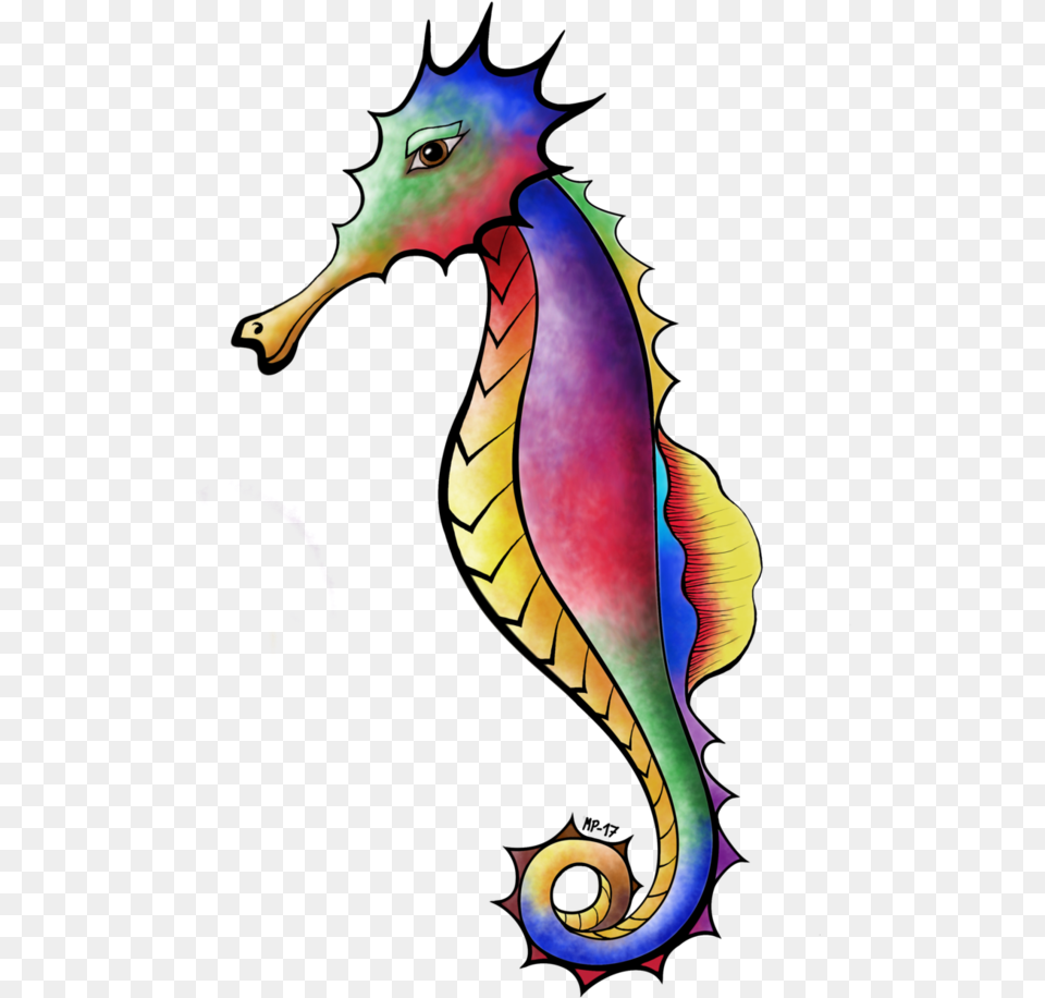 Seahorse Drawing Colorful, Animal, Sea Life, Mammal, Baby Free Png