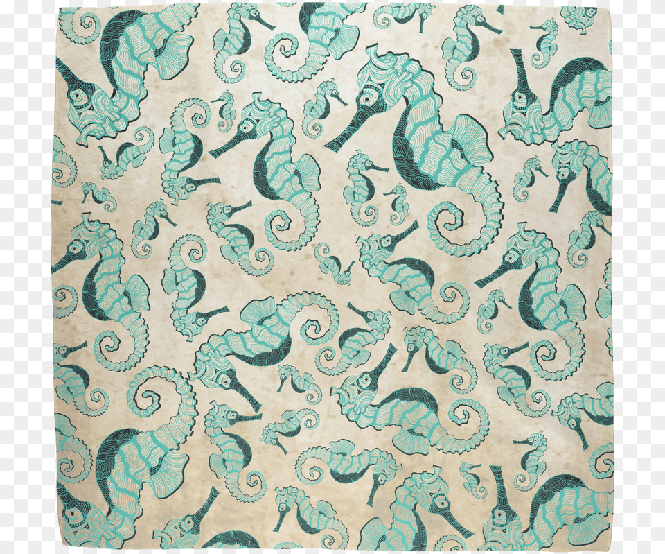 Seahorse Pattern Sublimation Bandana, Home Decor, Rug, Art, Floral Design Png Image