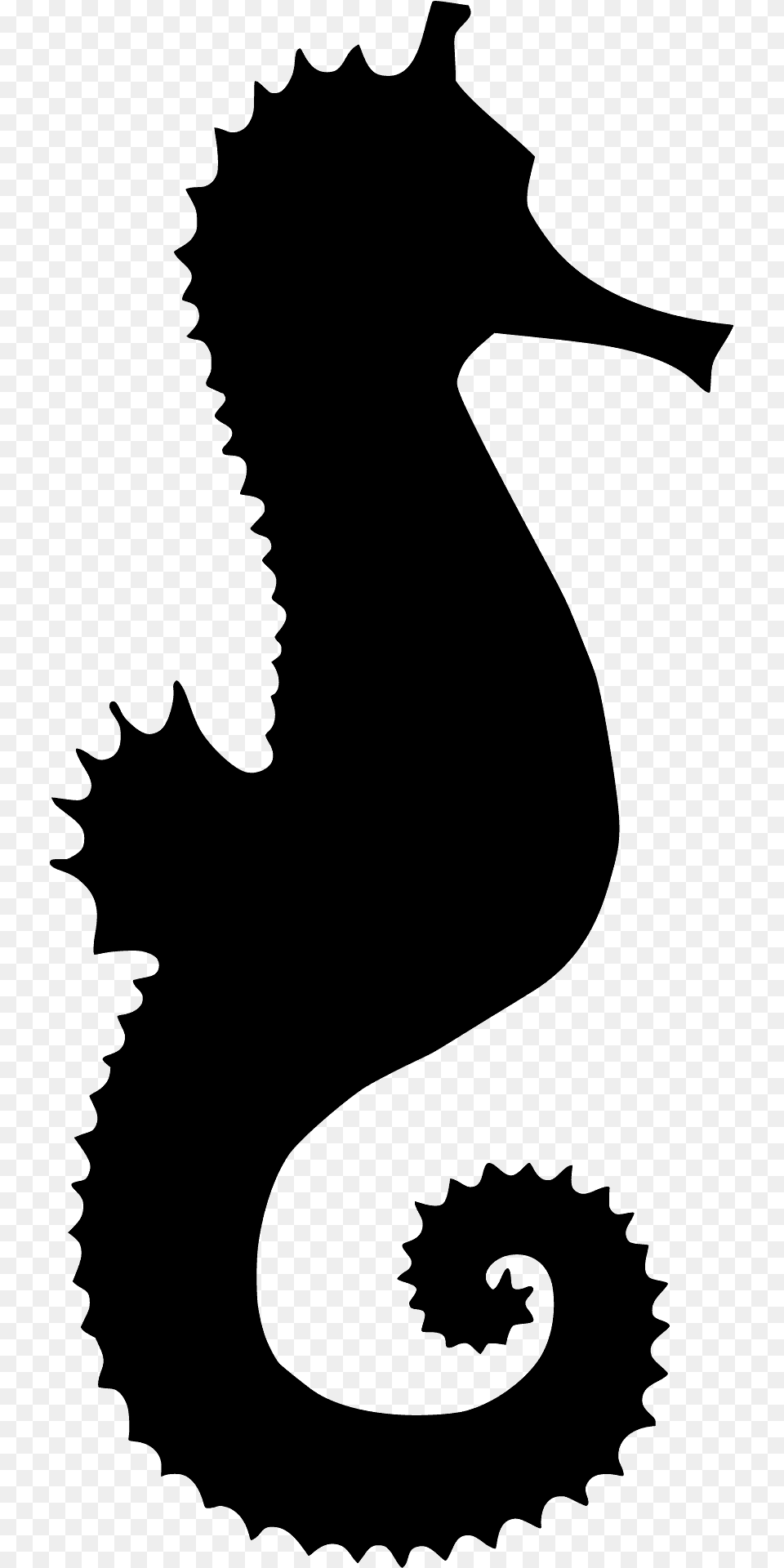 Seahorse Silhouette, Person, Animal, Sea Life, Mammal Free Transparent Png