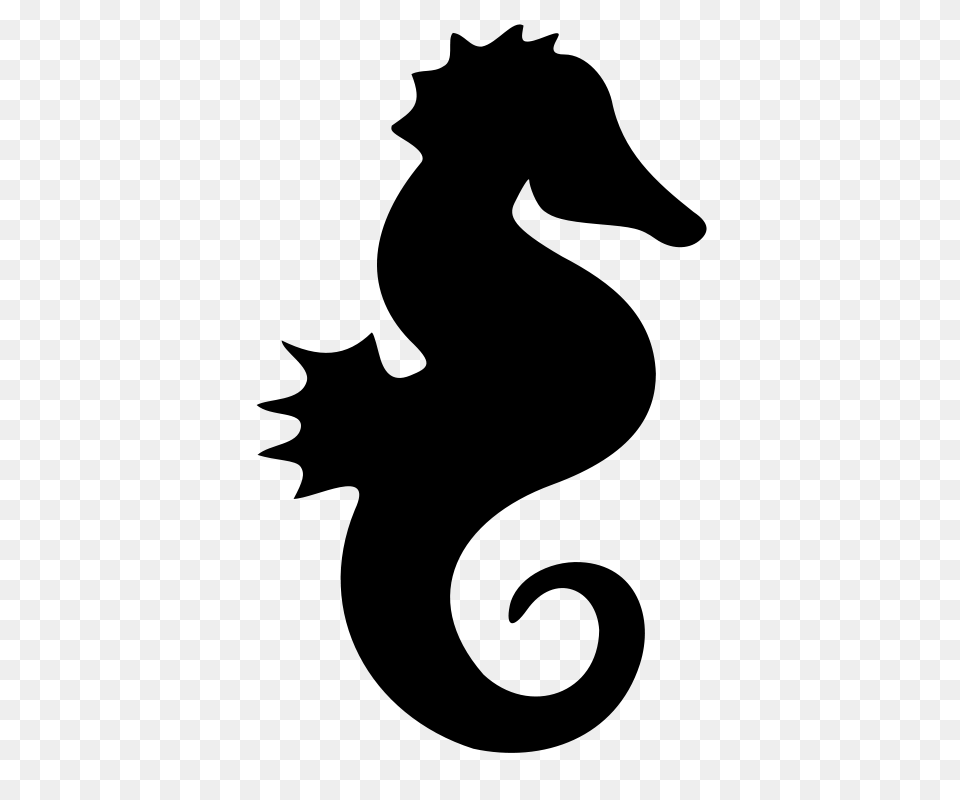 Seahorse Silhouette, Gray Png Image