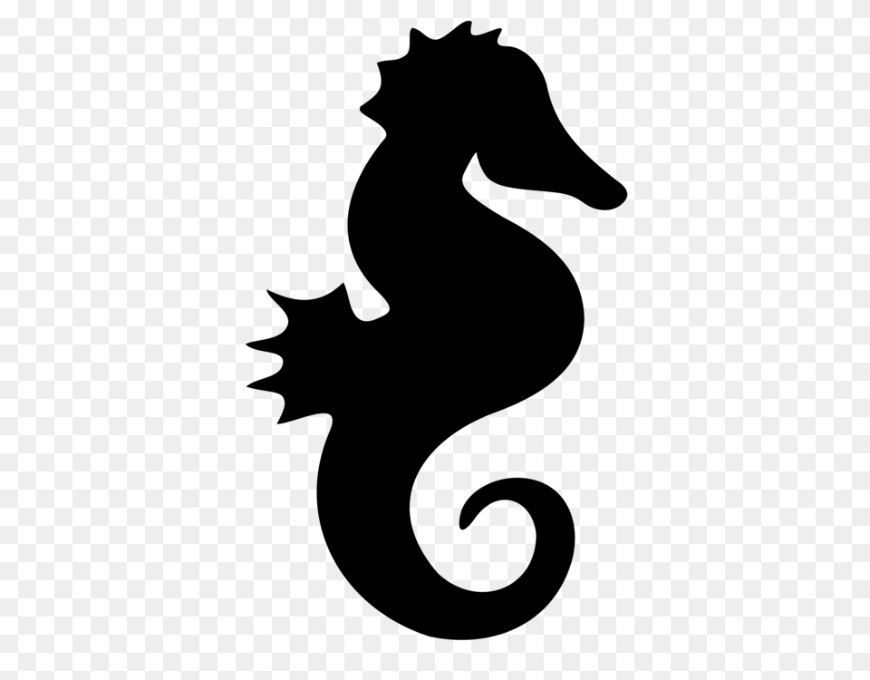 Seahorse Silhouette Drawing Pipefishes And Allies Line Art, Gray Png Image