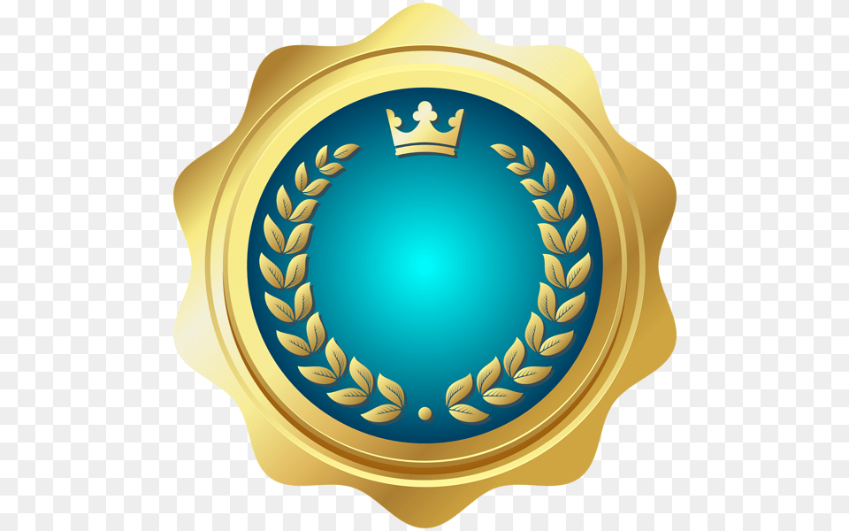 Seal Badge Blue Transparent Clip, Gold, Logo, Symbol Png Image