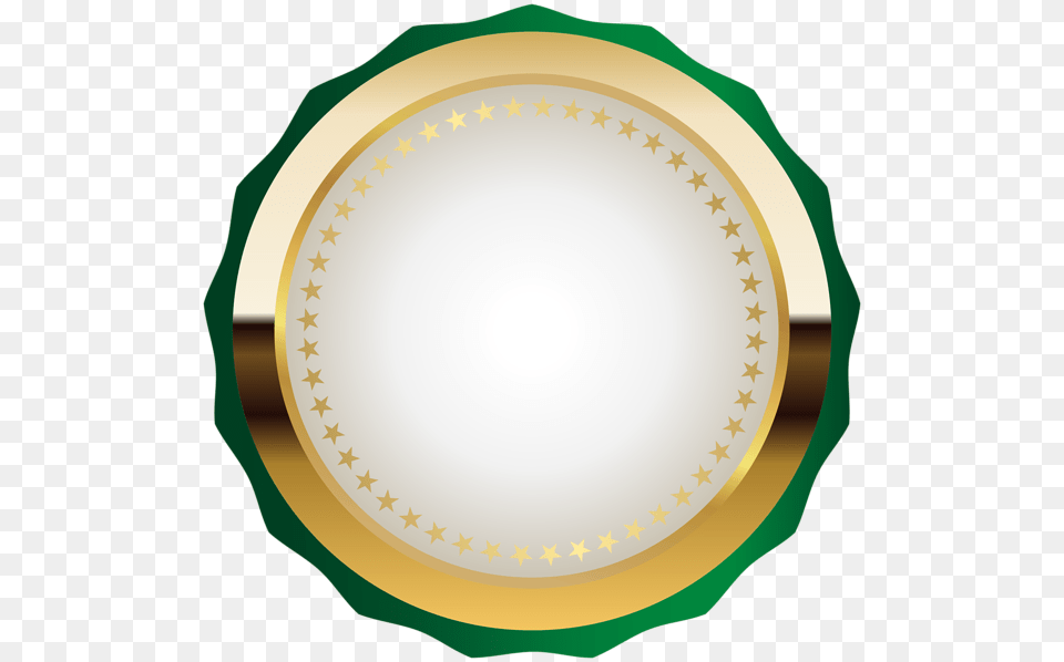 Seal Badge Green Gold Clip Art, Plate Png Image