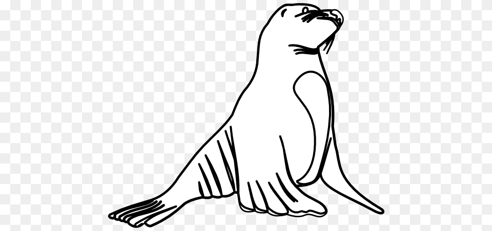 Seal Clipart Black And White, Animal, Mammal, Sea Life, Sea Lion Free Png Download