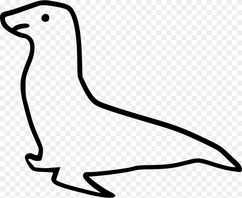 Seal Drawing Sea Dog Line Art, Bow, Weapon, Stencil, Animal Free Transparent Png