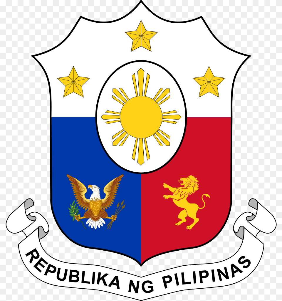 Seal Emblem Government Coat Arms Philippines Philippines Coat Of Arms, Armor, Symbol, Shield, Animal Free Transparent Png