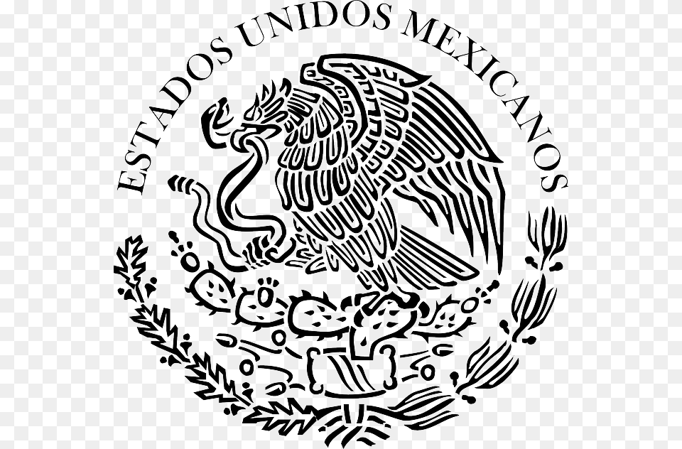 Seal Flag Outline Symbol Eagle Del Emblem Mexican Flag Symbol Black And White Free Png