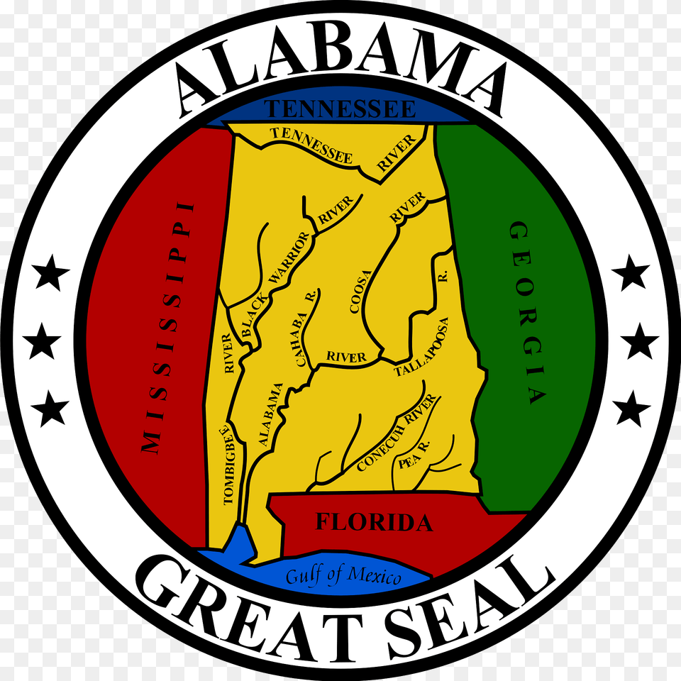 Seal Of Alabama Clipart, Emblem, Symbol, Logo, Badge Free Png