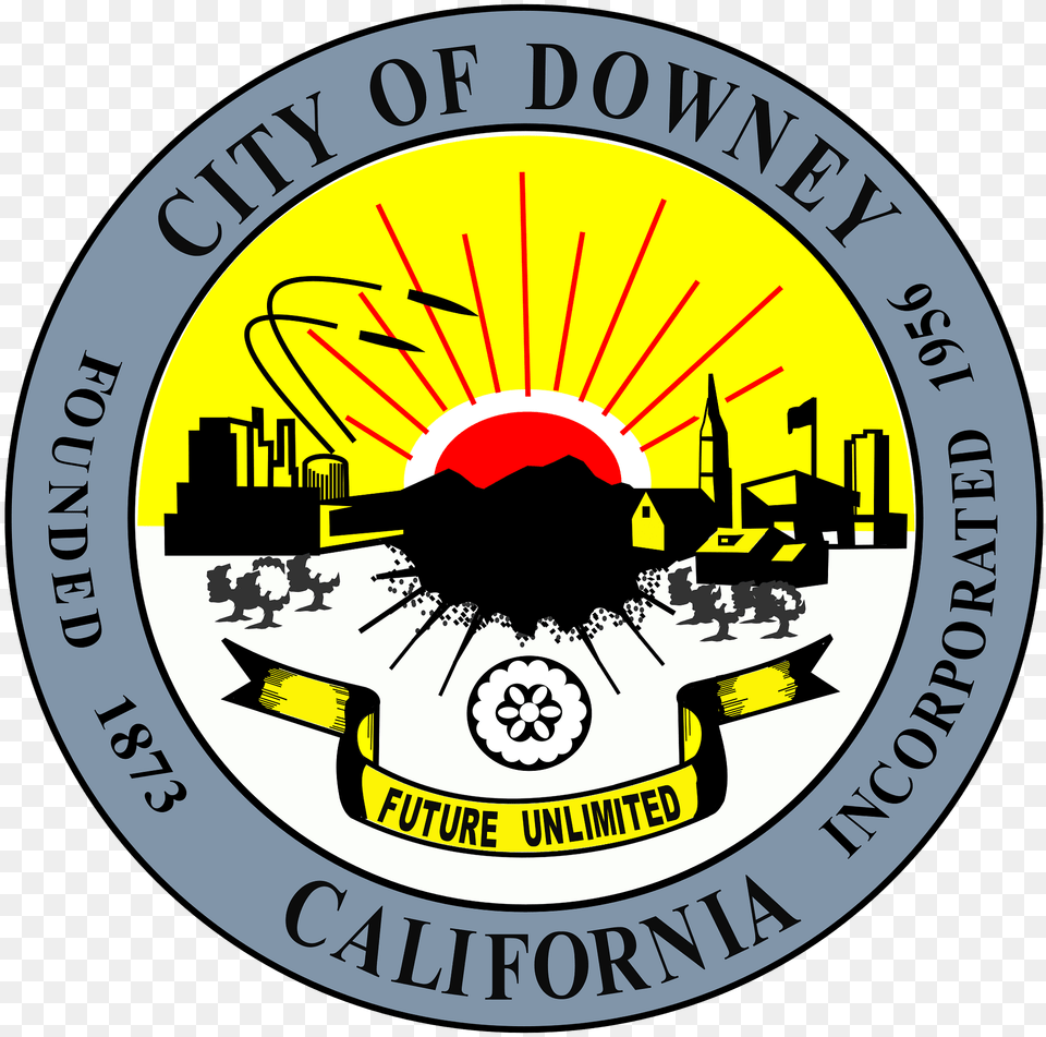 Seal Of Downey California Clipart, Badge, Logo, Symbol, Emblem Free Transparent Png