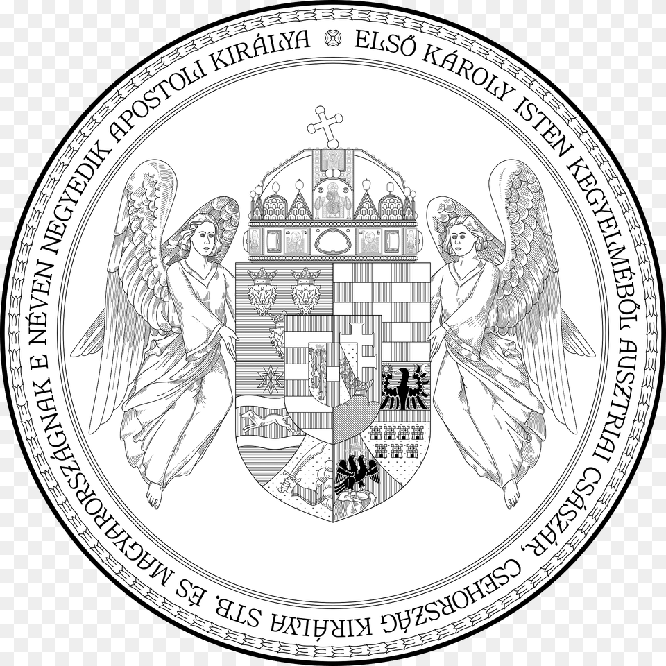 Seal Of Hungary 1916 1918 Clipart, Person, Face, Head, Coin Png Image