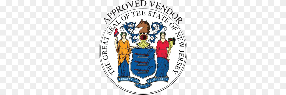 Seal Of New Jersey 300x300 New Jersey State Flag, Logo, Adult, Badge, Female Free Transparent Png