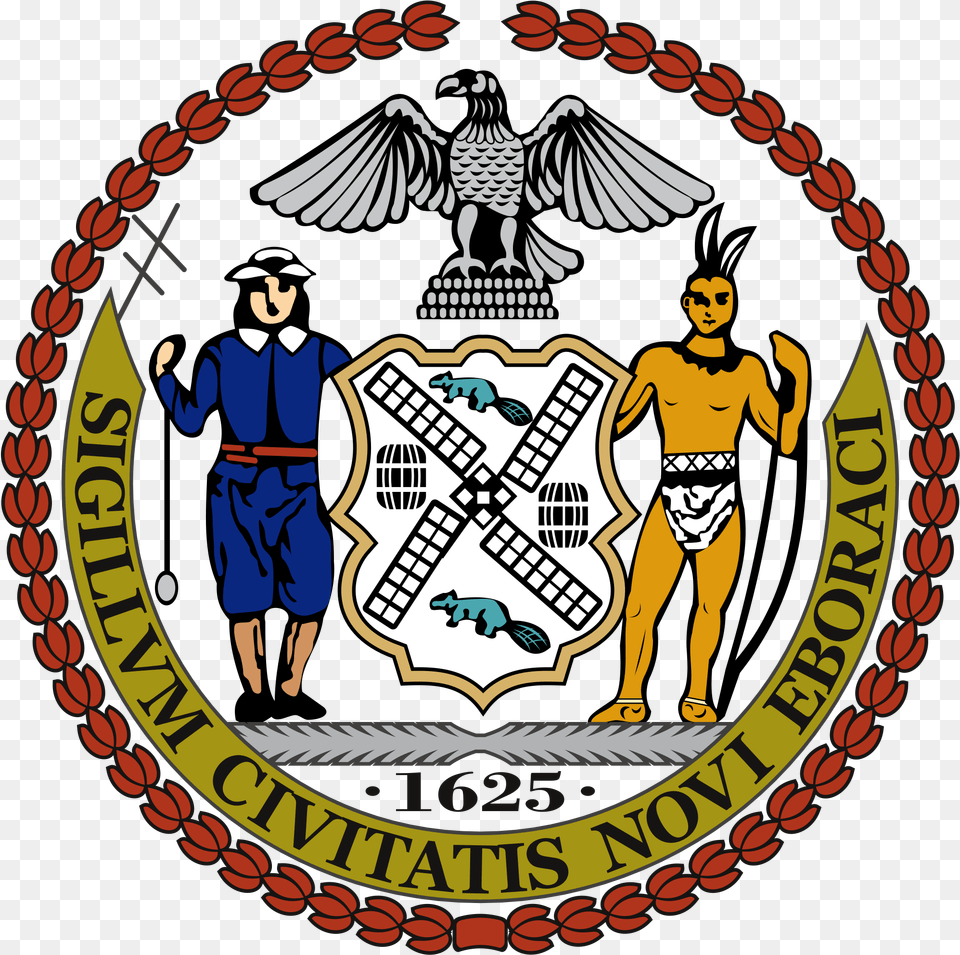 Seal Of New York City, Emblem, Symbol, Logo, Person Png