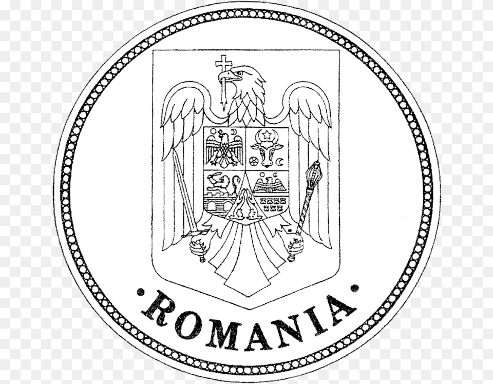 Seal Of Romania, Emblem, Symbol, Person, Coin Png Image