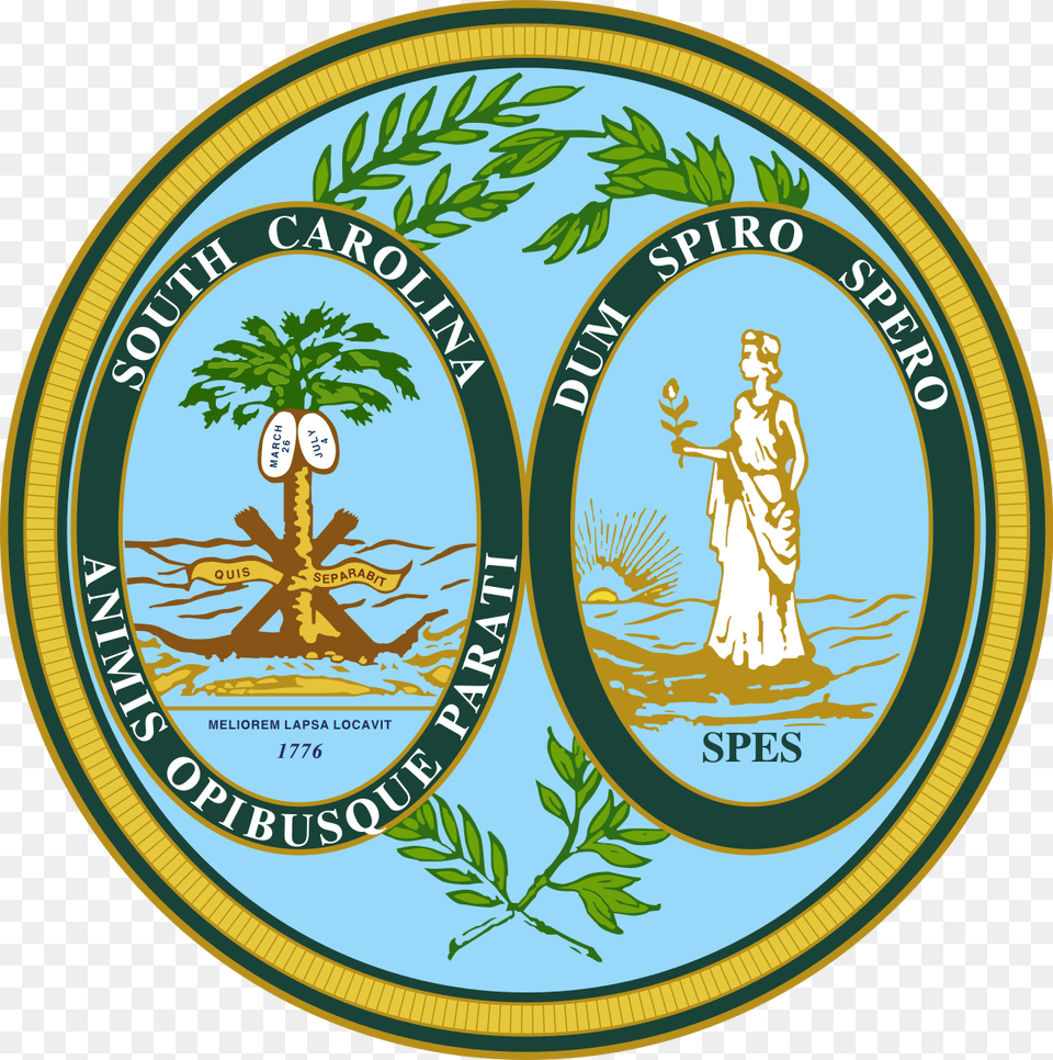 Seal Of South Carolina South Carolina Seal, Symbol, Emblem, Person, Logo Png