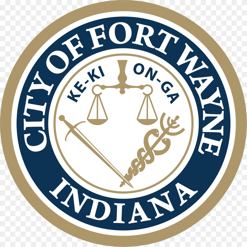 Seal Of The City Of Fort Wayne Indiana Emblem, Logo, Badge, Symbol, Disk Png Image