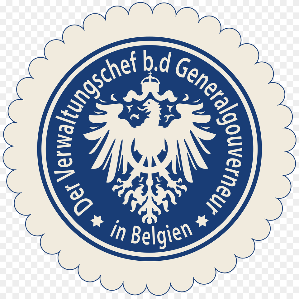 Seal Of The Government General Of Belgium Clipart, Logo, Emblem, Symbol Png Image