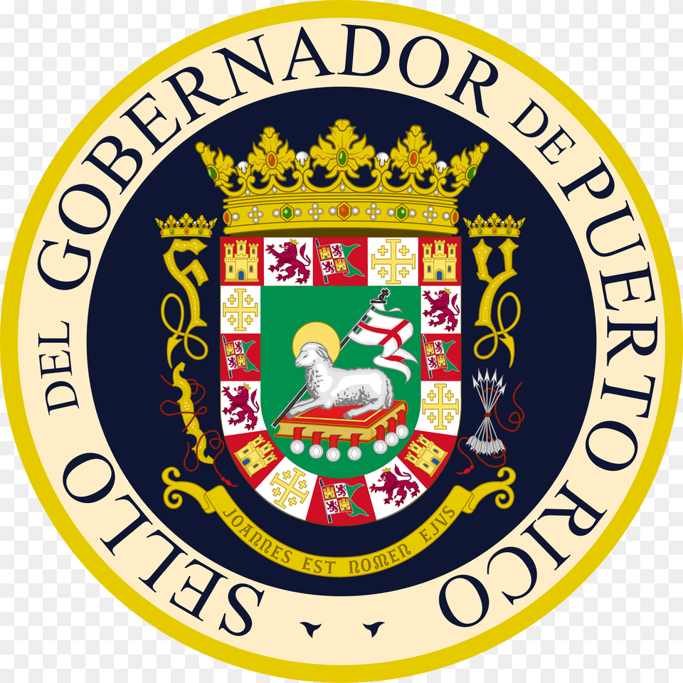 Seal Of The Governor Of Puerto Rico, Badge, Logo, Symbol, Emblem Free Png