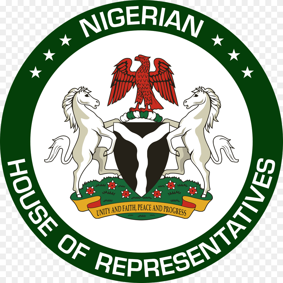 Seal Of The House Of Representatives Of Nigeria Clipart, Logo, Symbol, Emblem, Animal Png Image