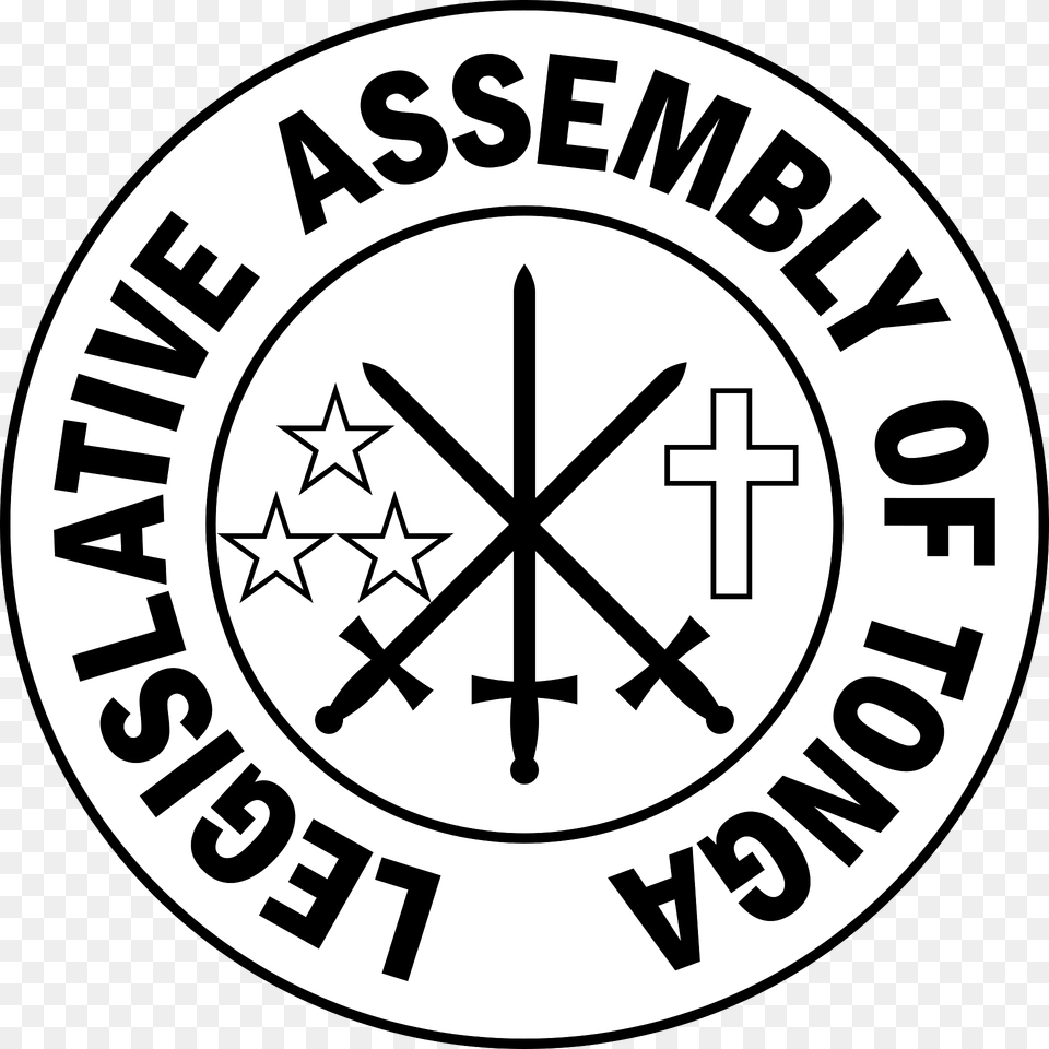 Seal Of The Legislative Assembly Of Tonga Monochrome Clipart, Symbol Png Image