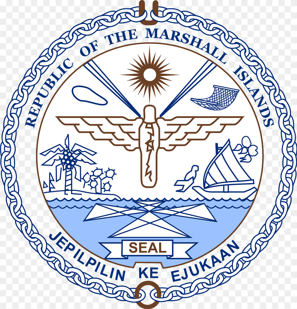 Seal Of The Marshall Islands Clipart, Emblem, Symbol, Logo, Person Free Png Download