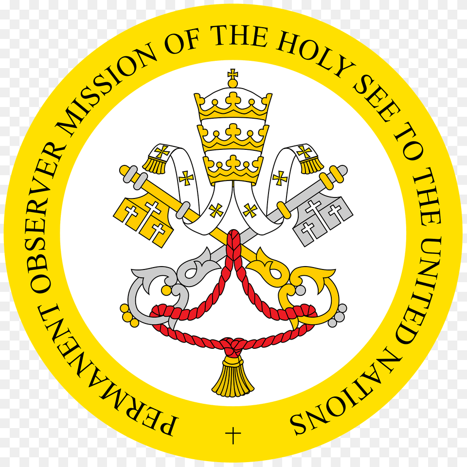 Seal Of The Permanent Observer Mission Of The Holy See To The United Nations Clipart, Badge, Logo, Symbol, Emblem Free Png