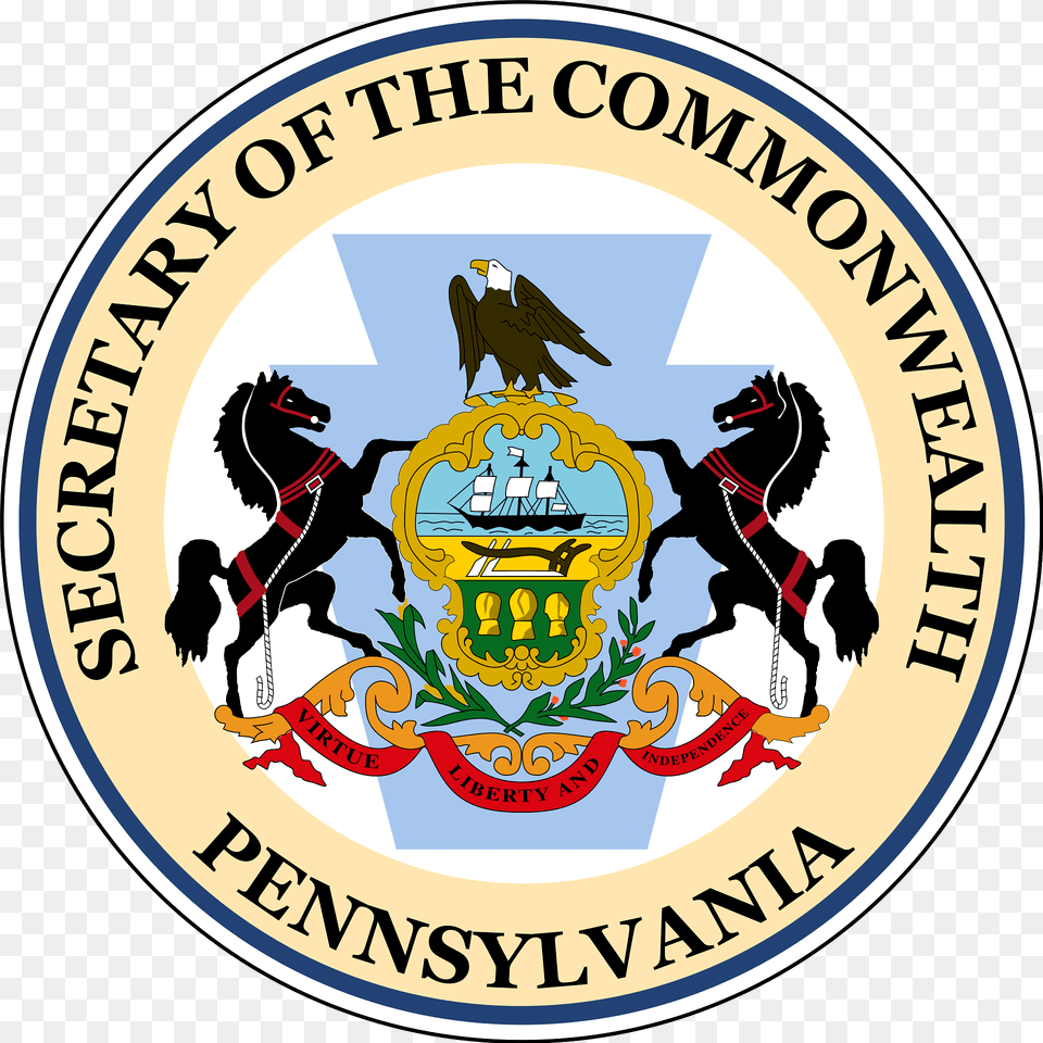 Seal Of The Secretary Of The Commonwealth Of Pennsylvania Clipart, Symbol, Logo, Emblem, Badge Png Image