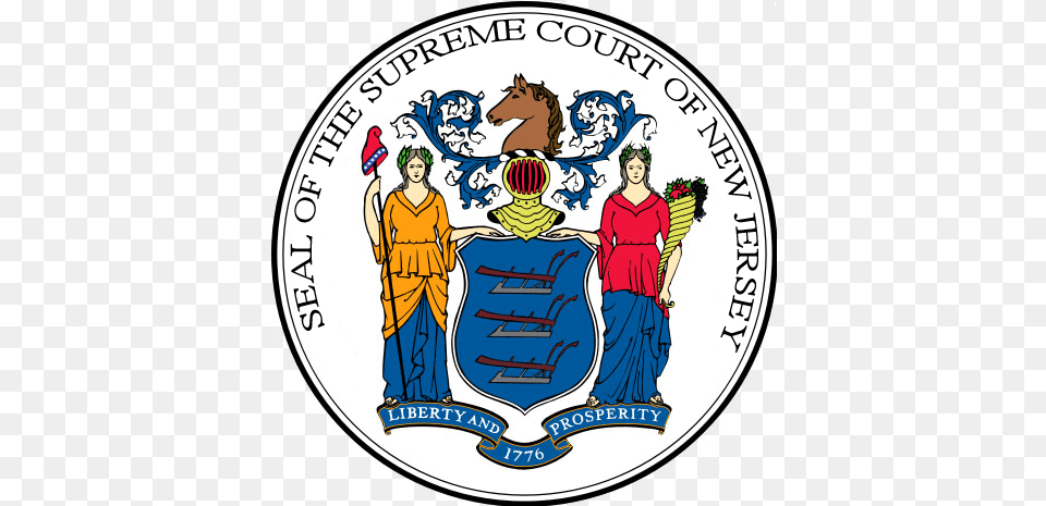 Seal Of The Supreme Court New New Jersey State Symbol, Person, Adult, Female, Woman Free Png