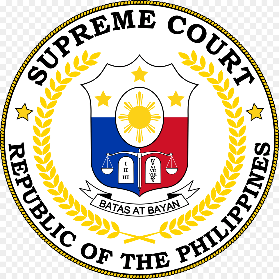 Seal Of The Supreme Court Of The Republic Of The Philippines, Emblem, Logo, Symbol, Badge Free Png Download