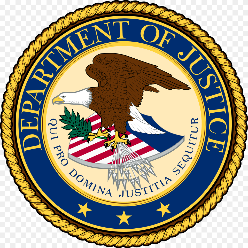 Seal Of The United States Department Of Justice, Badge, Emblem, Logo, Symbol Png