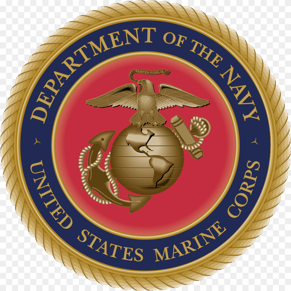 Seal Of The Us Marine Corps United States Marine Corps, Badge, Logo, Symbol, Animal Png