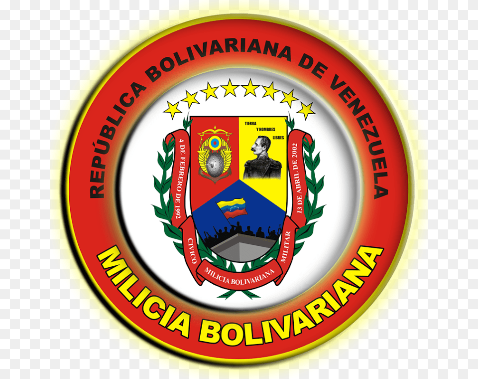 Seal Of The Venezuelan National Militia Milicia Bolivariana, Symbol, Emblem, Logo, Person Free Transparent Png