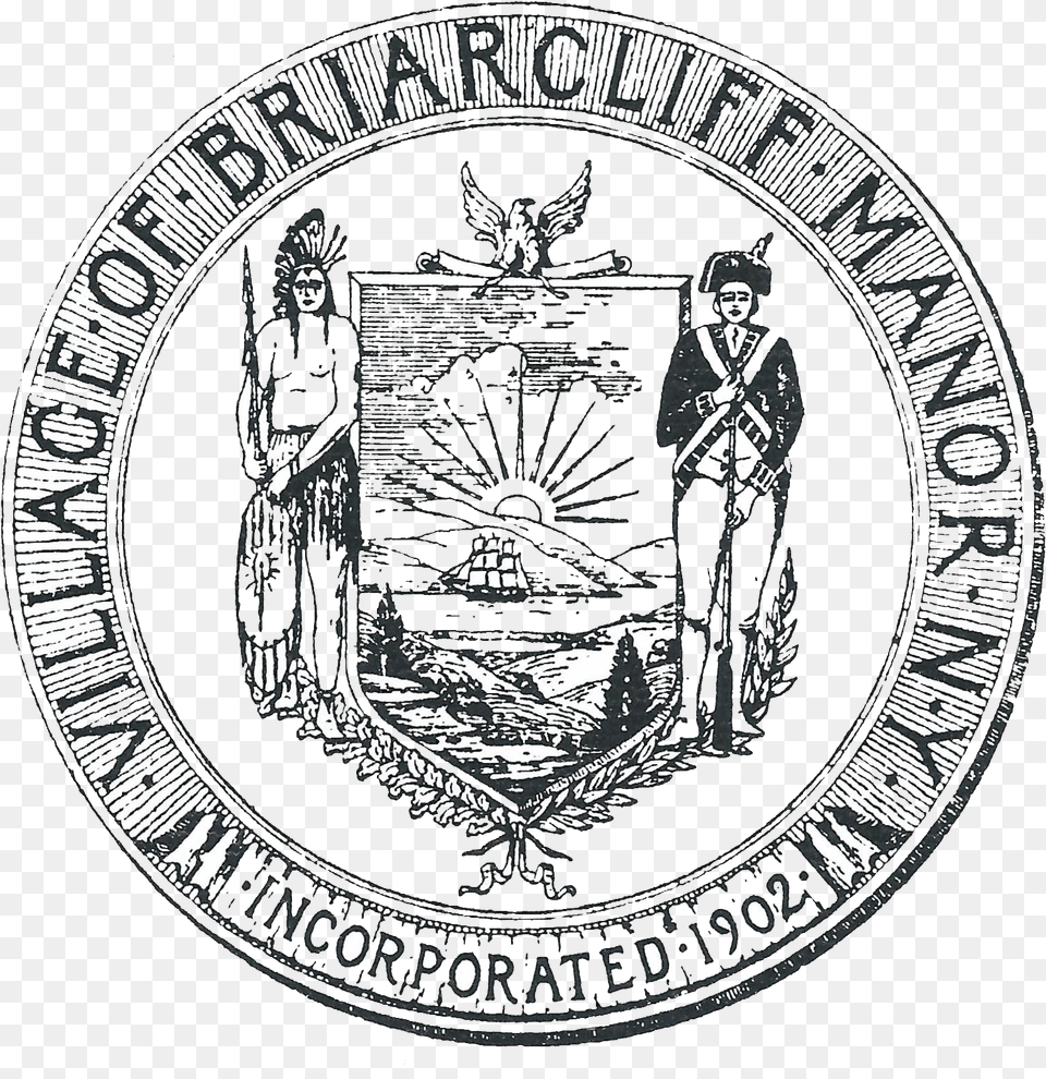 Seal Of The Village Of Briarcliff Manor Village Of Briarcliff Manor Seal, Symbol, Emblem, Logo, Adult Free Png