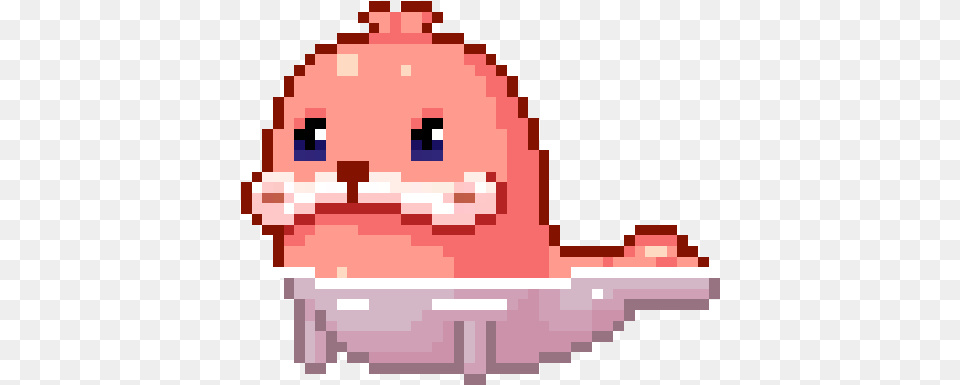 Seal Pixel Art Ocean Kawaii Animal Gif Clipart Full Size Pixel Art Anime Easy, Cream, Dessert, Food, Ice Cream Free Png