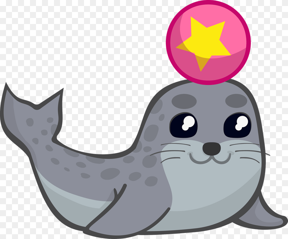 Seal With Ball Clipart, Animal, Mammal, Sea Life Free Png