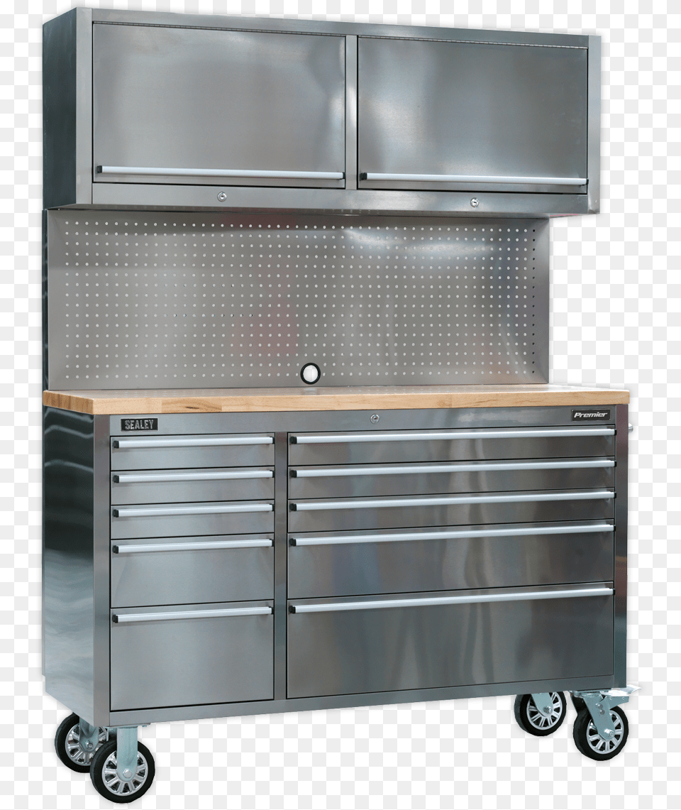 Sealey Stainless Steel Toolbox, Cabinet, Drawer, Furniture, Machine Png