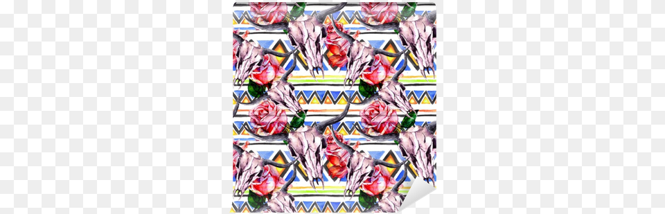 Seamless Background With Trendy Tribal Design Watercolor Painting, Art, Collage, Graphics, Floral Design Free Png Download