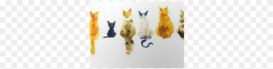 Seamless Border Stripe Cat, Art, Painting, Animal, Mammal Free Png