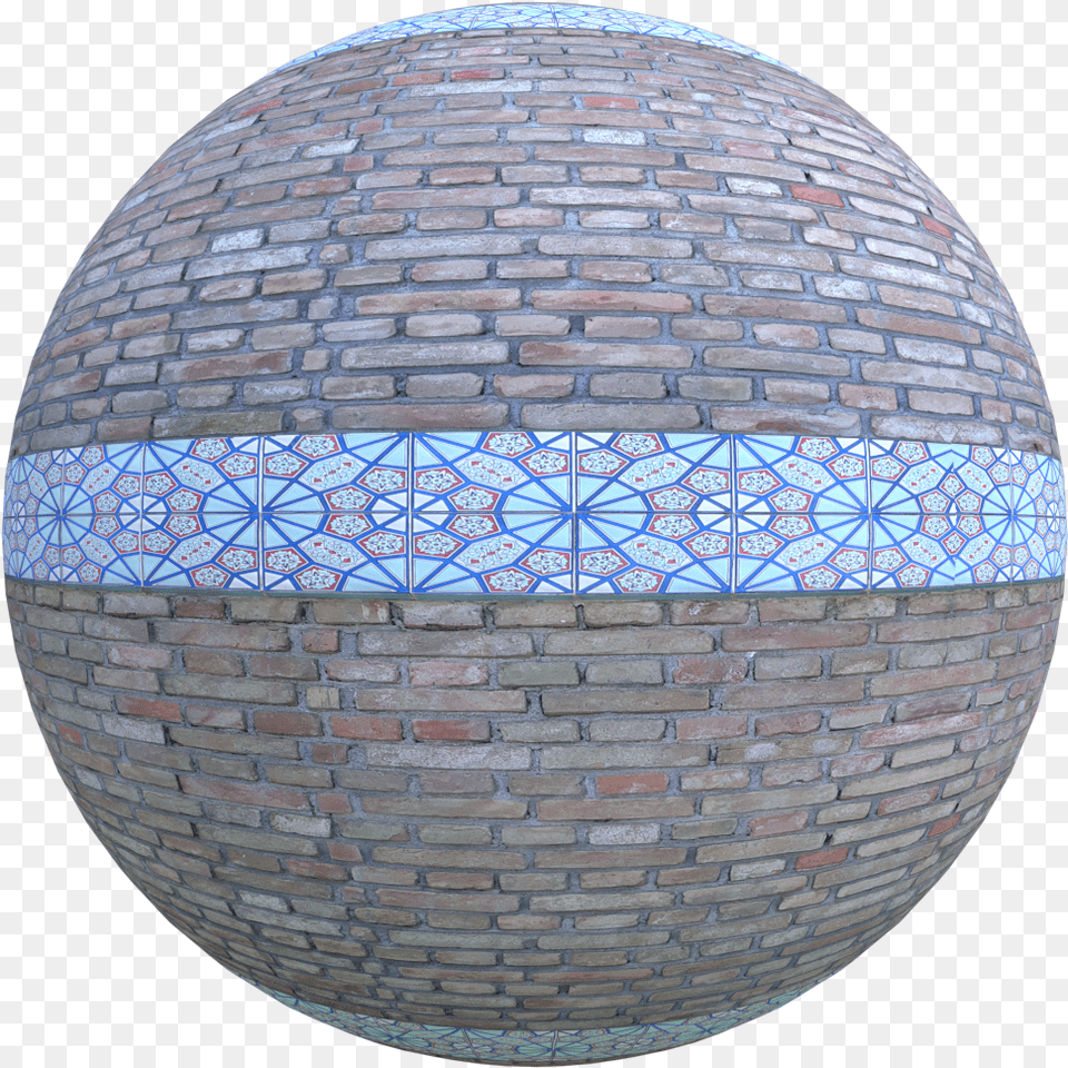 Seamless Brick Wall With Blue Ceramic Cobblestone, Photography, Sphere, Path, Art Free Transparent Png
