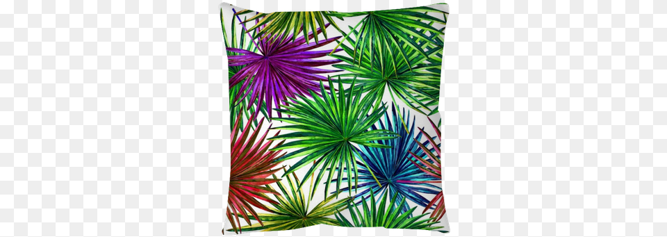 Seamless Floral Pattern With Beautiful Watercolor Fan Sfondo Foglie Della Giungla, Cushion, Home Decor, Plant, Tree Png Image