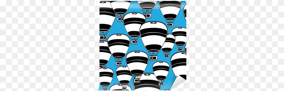 Seamless Pattern Balloons On Blue Background Wall Mural Blue, Aircraft, Transportation, Vehicle, Balloon Free Transparent Png