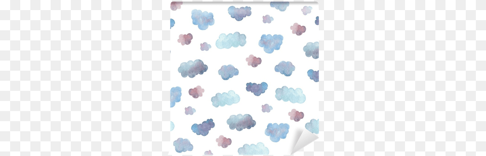 Seamless Pattern Of Soft Blue Clouds Painted In Watercolor Watercolor Painting, Paper, Person, White Board Png Image