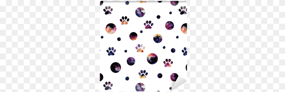Seamless Pattern Of Watercolor Circles And Cat39s Footprints Watercolor Painting, Accessories, Jewelry, Gemstone, Food Png Image